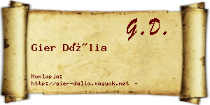 Gier Dália névjegykártya